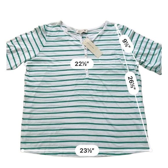 Jones New York stripped short sleeve tee size 1X - Picture 2 of 8